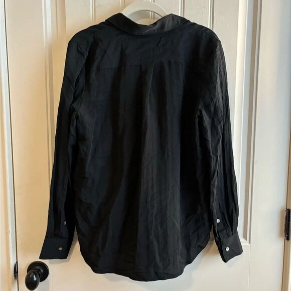 Madewell Black collared relaxed fit blouse size Medium in EUC! - Picture 11 of 12
